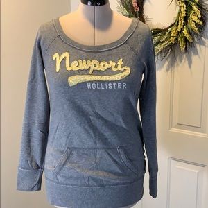 Hollister crew neck sweater! Gray size large.
